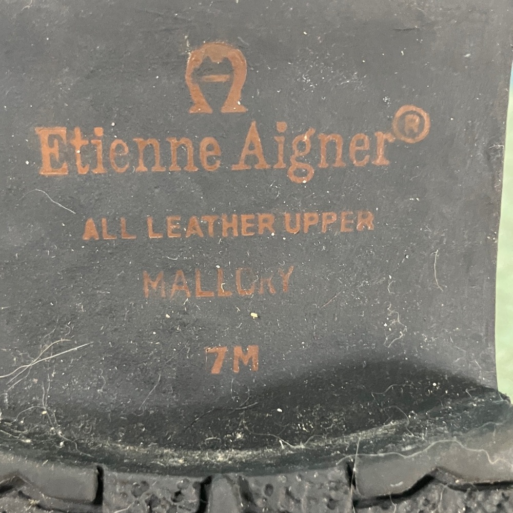 Etienne Aigner Black Leather Penny Loafers “Mallory” Women’s Size 7M - Picture 6 of 15